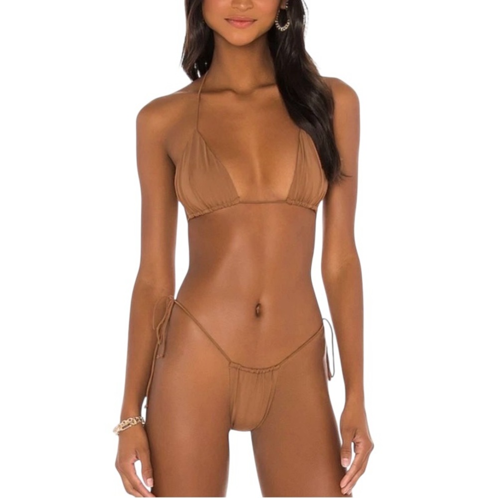 Riot Swim Bixi Bikini Bottom in Brown Sugar Size Medium NWT